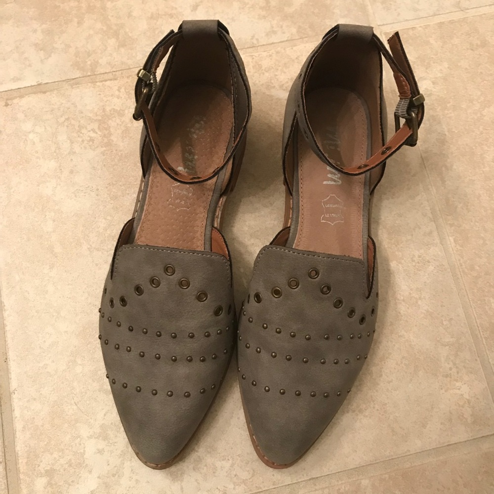 Ankle Strap Flats with Grommets